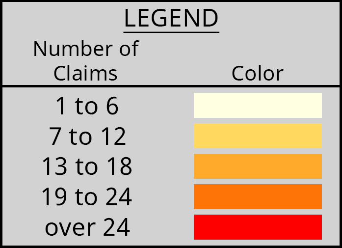 claim distribution by township map legend